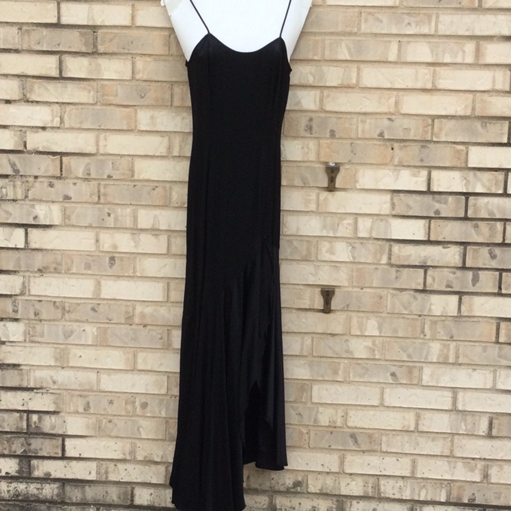 Jessica McClintock long form fit thigh slit dress